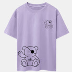 Bear Print Drop Shoulder Oversize T-Shirt