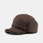 Faux Suede Earflaps Warm Baseball Cap