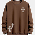 Ornamental Cross Print Relax Fit Sweatshirt