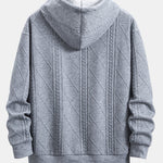 Relax Fit Geometric Jacquard Hoodie