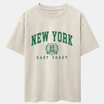 New York Varsity Print Drop Shoulder Oversize T-Shirt