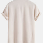 Waffle Polo Collar Shirt With Pocket & Waffle Shorts