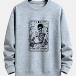 Cat Skeleton Print Relax Fit Sweatshirt