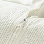 Corduroy PU Patchwork Puffer Coat