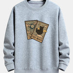 Sun Moon Cat Print Relax Fit Sweatshirt