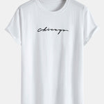 Chicago Print Cotton Arc Hem T-Shirt