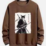 Warrior Cat Print Relax Fit Sweatshirt