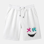 Graffiti Smiley Face Print Drop Shoulder Oversize T-Shirt & Shorts
