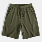 Knitted Waffle Arc Hem Hooded T-Shirt & Drawstring Waffle Shorts
