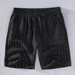 Linen Cotton Blend Striped Shorts