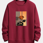 Sunset Rose Print Relax Fit Sweatshirt