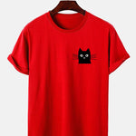 Cat Face Print T-Shirt