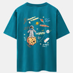 Galaxy Astronaut Print Drop Shoulder Oversize T-Shirt