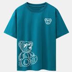 Cartoon Bear Print Drop Shoulder Oversize T-Shirt