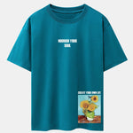 Sunflower Slogan Print Drop Shoulder Oversize T-Shirt
