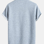 Short Sleeve Geometric Jacquard Arc Hem T-Shirt & Shorts
