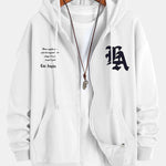 Los Angeles Slogan Print Relax Fit Zip Hoodie