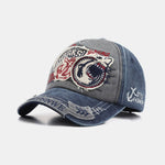 Hip Hop Shark Embroidery Pattern Denim Baseball Cap