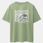 Romantic Doves Back Print Drop Shoulder Oversize T-Shirt