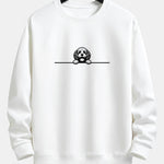 Peeking Poodle Dog Print Relax Fit Sweatshirt
