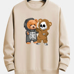 Skeleton Bear Print Relax Fit Sweatshirt