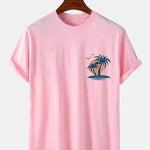 Palm Tree Seagull Print T-Shirt