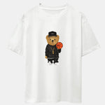 Basketball Bear Print Drop Shoulder Oversize T-Shirt