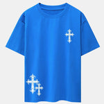 Cross Print Drop Shoulder Oversize T-Shirt