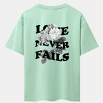 Rose Slogan Back Print Drop Shoulder Oversize T-Shirt