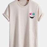 Regular Fit Evil Face Print Cotton T-Shirt