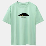 Not Today Black Cat Print Drop Shoulder Oversize T-Shirt