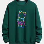 Gradient Bear Print Relax Fit Sweatshirt