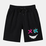 Graffiti Smiley Face Print Drop Shoulder Oversize T-Shirt & Shorts