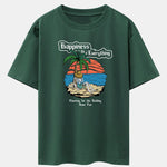 Skull Island Print Drop Shoulder Oversize T-Shirt