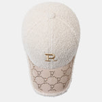 Letter R Embroidery Plush Baseball Cap