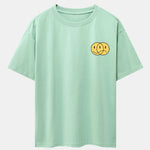 Happy And Sad Face Print Drop Shoulder Oversize T-Shirt