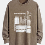Los Angeles Landscape Print Relax Fit Washed Distressed T-Shirt