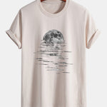 Regular Fit Moon Print Cotton T-Shirt