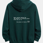 Slogan Print Relax Fit Hoodie