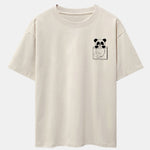 Pocket Panda Print Drop Shoulder Oversize T-Shirt