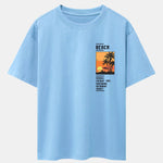 Beach Scenery Slogan Print Drop Shoulder Oversize T-Shirt