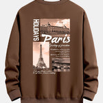 Paris Cityscape Print Relax Fit Sweatshirt