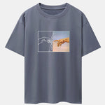 Create Adam Print Drop Shoulder Oversize T-Shirt