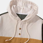 Corduroy Patchwork Hoodie & Drawstring Corduroy Cargo Jogger Pants