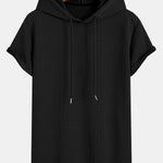 Geometry Jacquard Hooded Arc Hem T-Shirt & Geometric Jacquard Drawstring Shorts