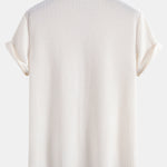 Waffle Stand Collar Shirt & Drawstring Waffle Shorts
