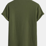 Knitted Waffle Arc Hem T-Shirt