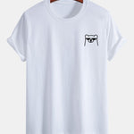 Regular Fit Bear With Sunglasses Print Cotton T-Shirt
