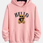 Hello Sunglasses Bear Print Relax Fit Hoodie