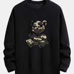 Camouflage Bear Print Relax Fit Sweatshirt